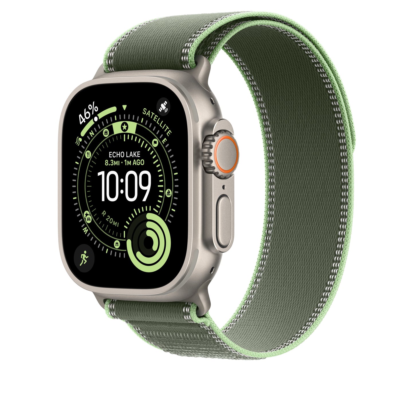 49mm Green/Neon Trail Loop – S/M - Natural Titanium Finish - iSTYLE BG