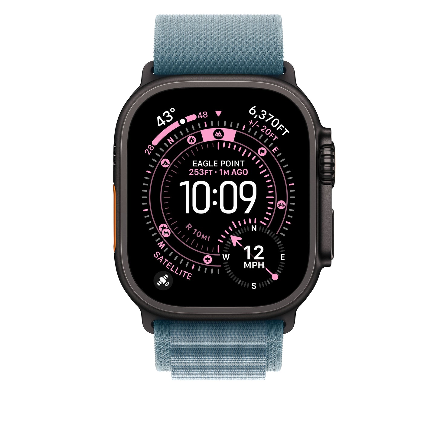 49mm Light Blue Alpine Loop - Medium - Black Titanium Finish - iSTYLE BG