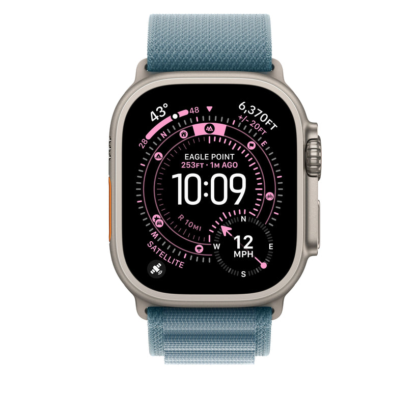 49mm Light Blue Alpine Loop - Medium - Natural Titanium Finish - iSTYLE BG