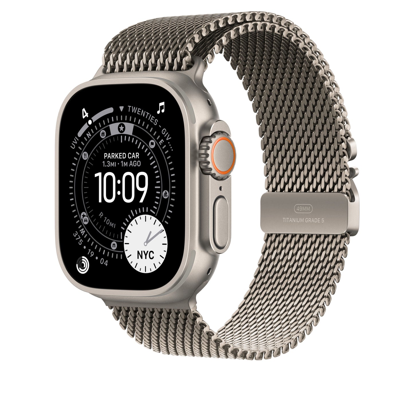49mm Natural Titanium Milanese Loop - Large - iSTYLE BG