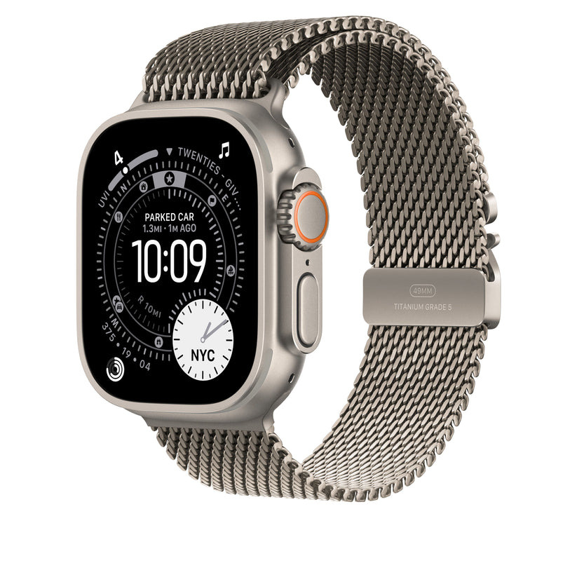 49mm Natural Titanium Milanese Loop - Large - iSTYLE BG