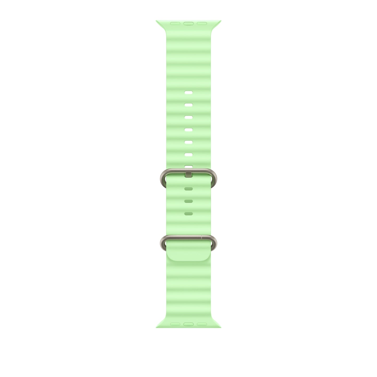 49mm Neon Green Ocean Band - Natural Titanium Finish - iSTYLE BG