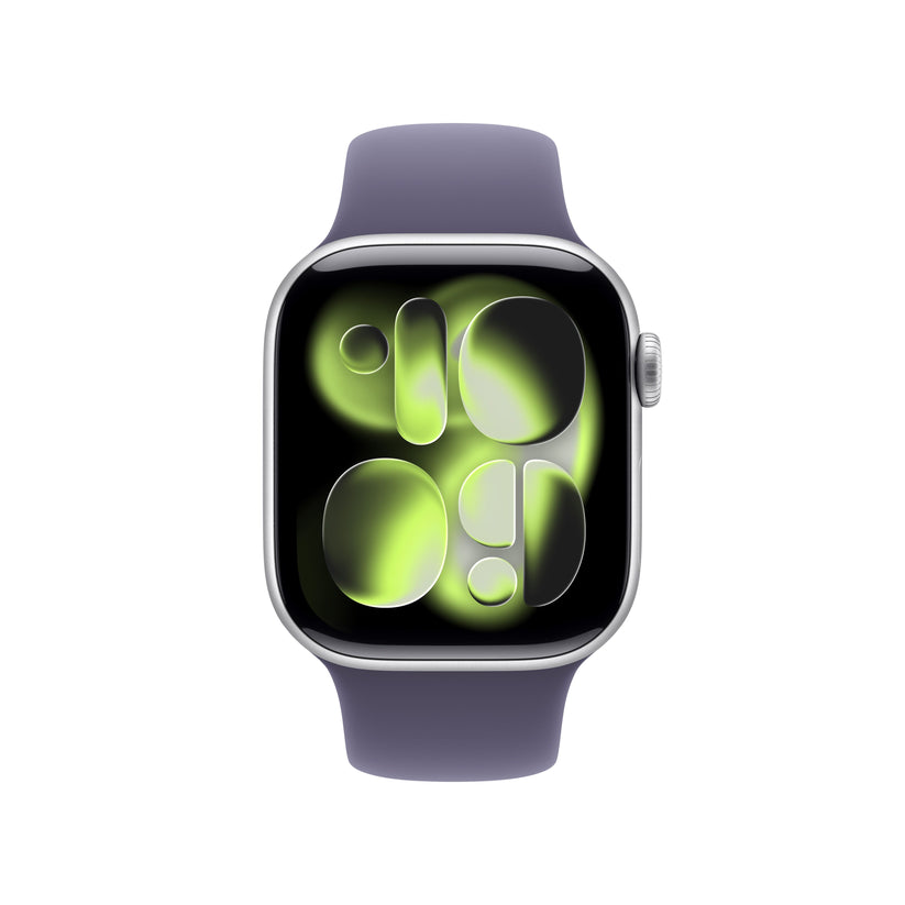 Apple Watch Series 11 GPS 42mm Silver Aluminium Case with Purple Fog Sport Band - M/L - iSTYLE BG