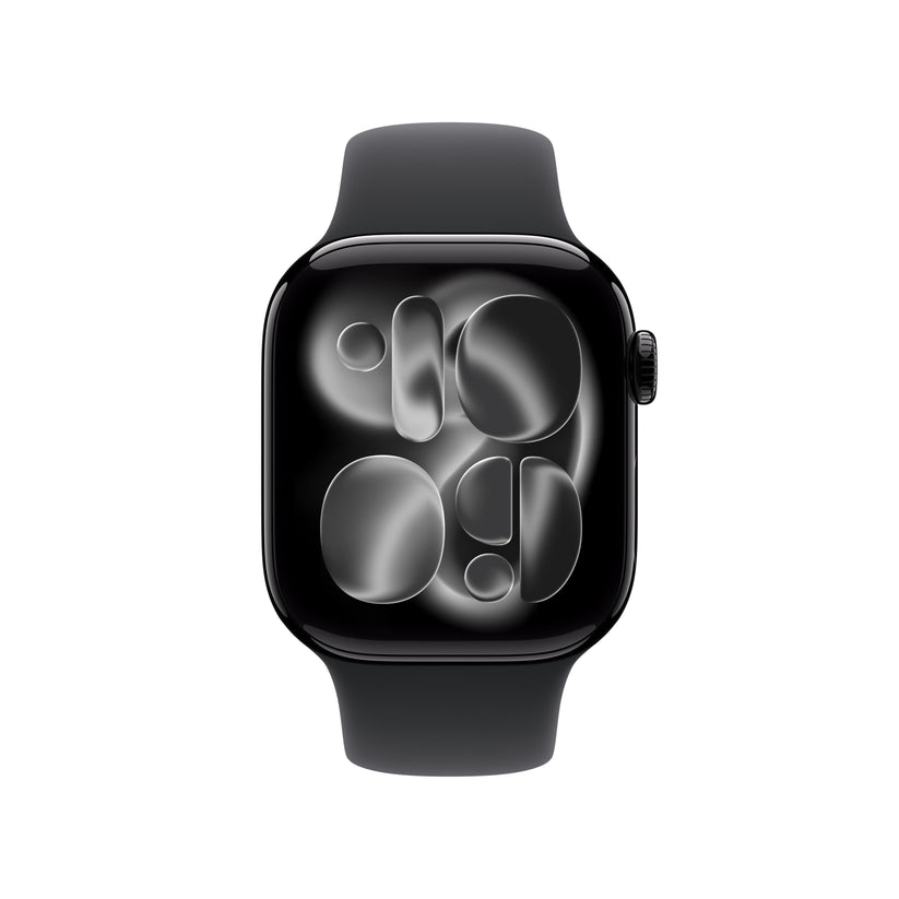 Apple Watch Series 11 GPS + Cellular 42mm Jet Black Aluminium Case with Black Sport Band - S/M - iSTYLE BG