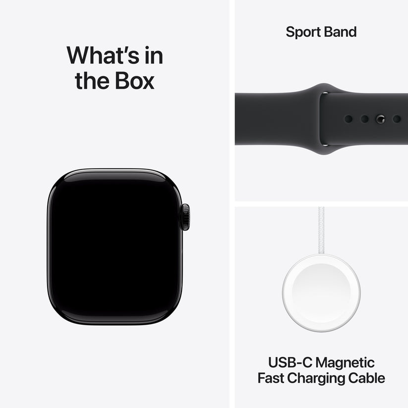 Apple Watch Series 11 GPS + Cellular 42mm Jet Black Aluminium Case with Black Sport Band - S/M - iSTYLE BG