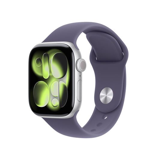 Apple Watch Series 11 GPS + Cellular 42mm Silver Aluminium Case with Purple Fog Sport Band - S/M - iSTYLE BG