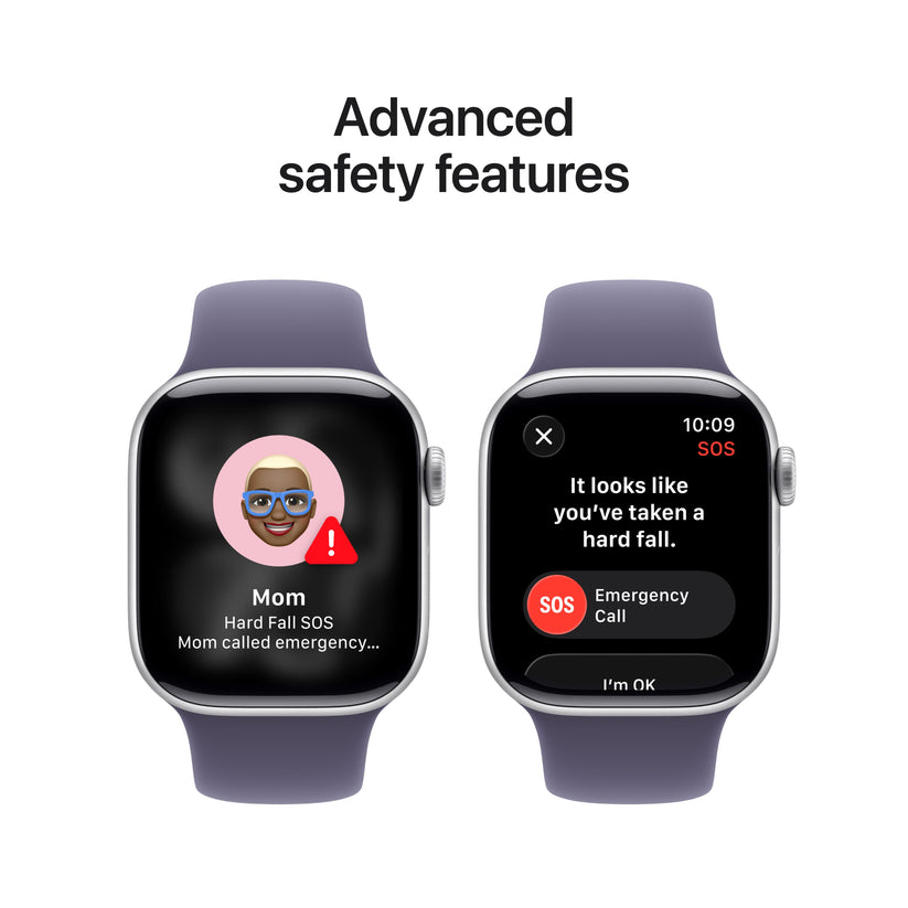 Apple Watch Series 11 GPS + Cellular 42mm Silver Aluminium Case with Purple Fog Sport Band - S/M - iSTYLE BG
