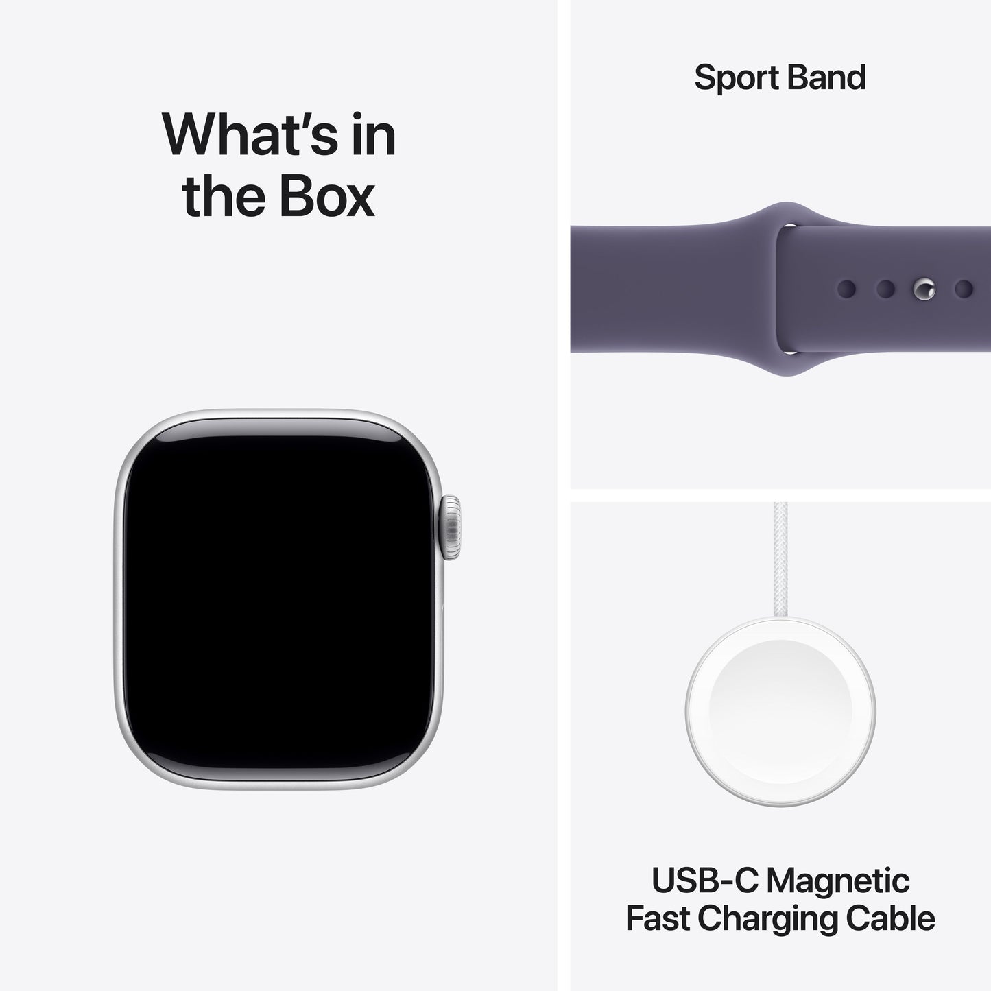 Apple Watch Series 11 GPS + Cellular 42mm Silver Aluminium Case with Purple Fog Sport Band - S/M - iSTYLE BG
