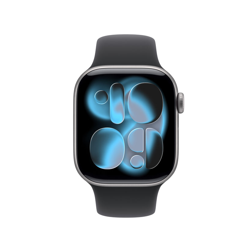 Apple Watch Series 11 GPS + Cellular 42mm Space Grey Aluminium Case with Black Sport Band - M/L - iSTYLE BG