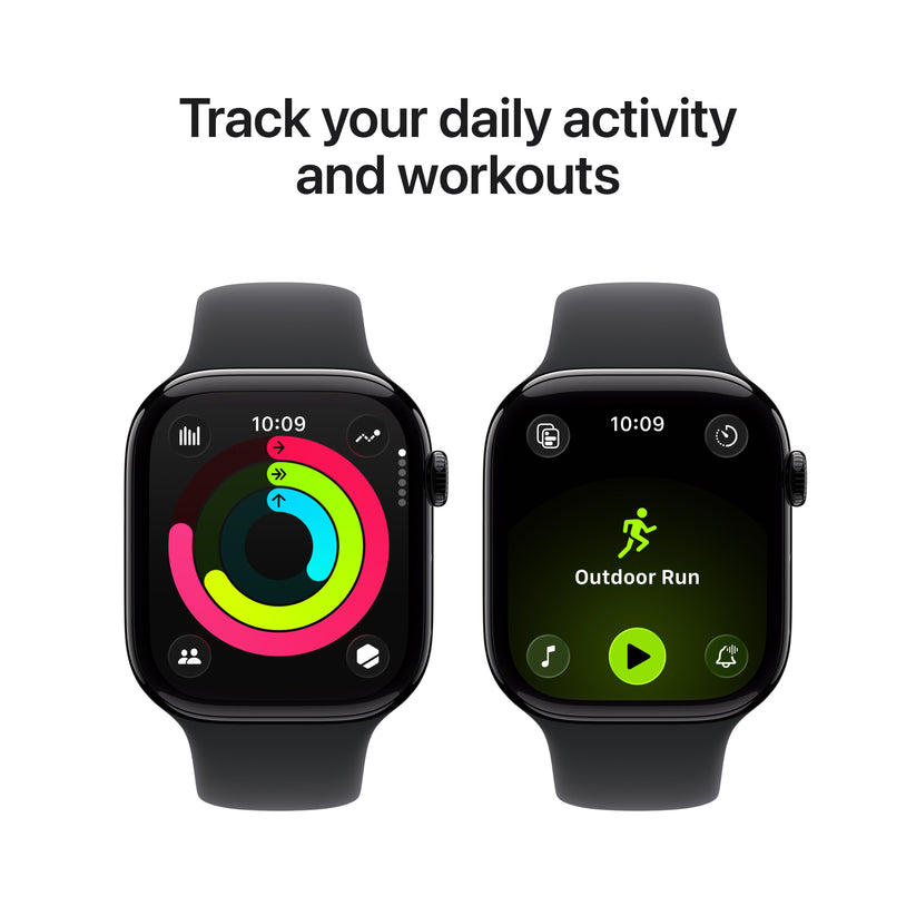 Apple Watch Series 11 GPS 46mm Jet Black Aluminium Case with Black Sport Band - M/L - iSTYLE BG