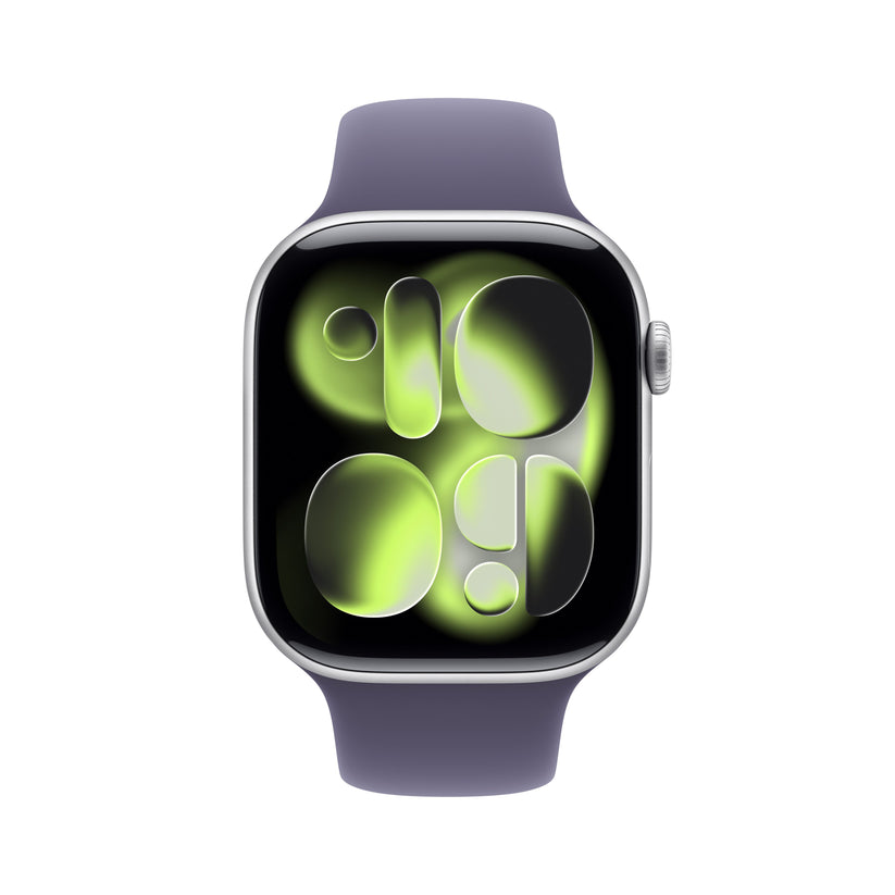 Apple Watch Series 11 GPS 46mm Silver Aluminium Case with Purple Fog Sport Band - M/L - iSTYLE BG