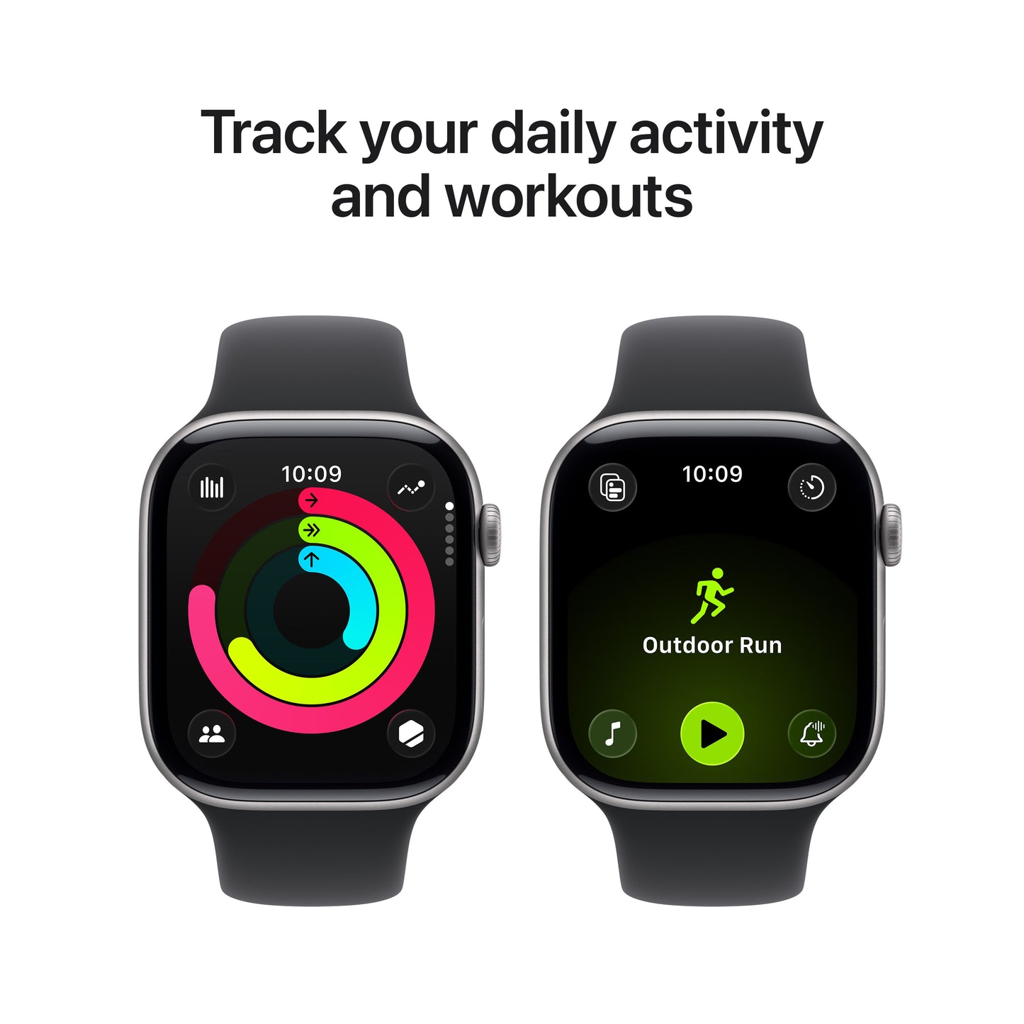 Apple Watch Series 11 GPS 46mm Space Grey Aluminium Case with Black Sport Band - M/L - iSTYLE BG