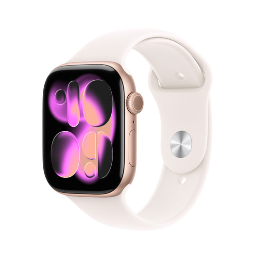 Apple Watch Series 11 GPS + Cellular 46mm Rose Gold Aluminium Case with Light Blush Sport Band - S/M - iSTYLE BG