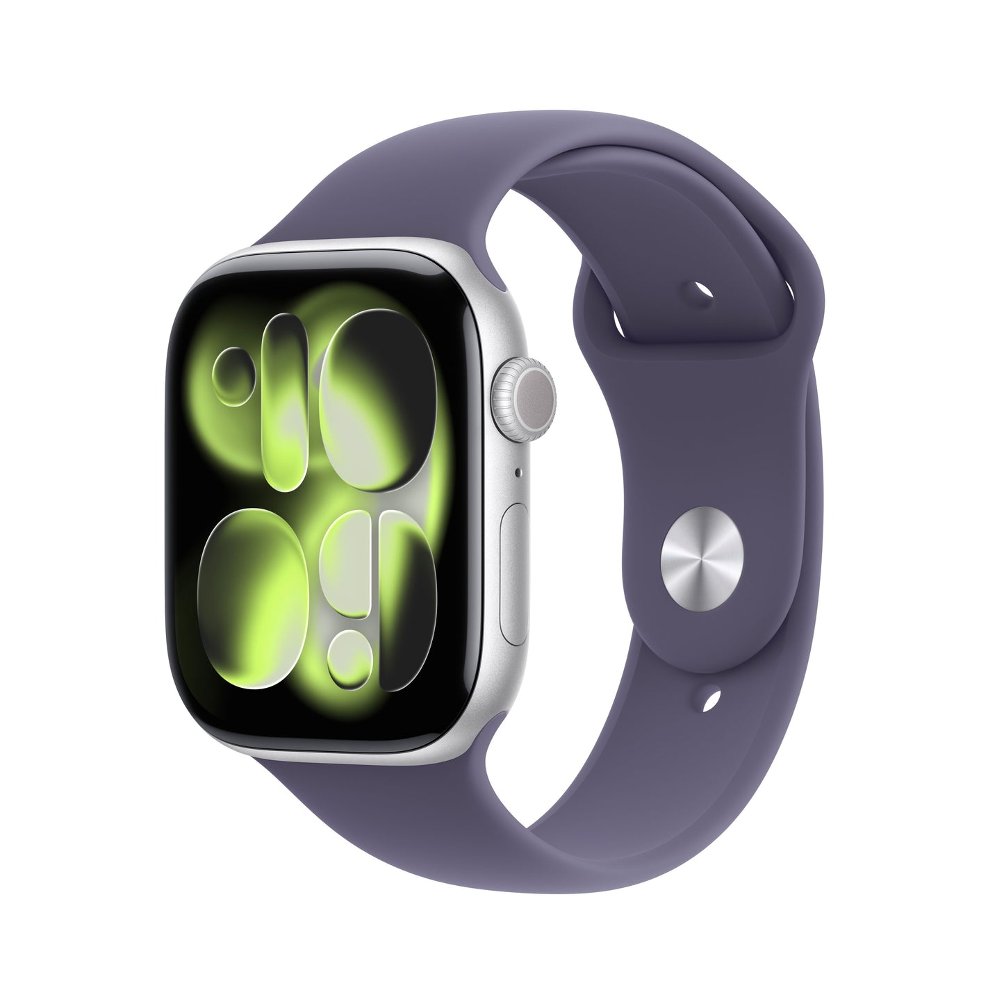 Apple Watch Series 11 GPS + Cellular 46mm Silver Aluminium Case with Purple Fog Sport Band - S/M - iSTYLE BG