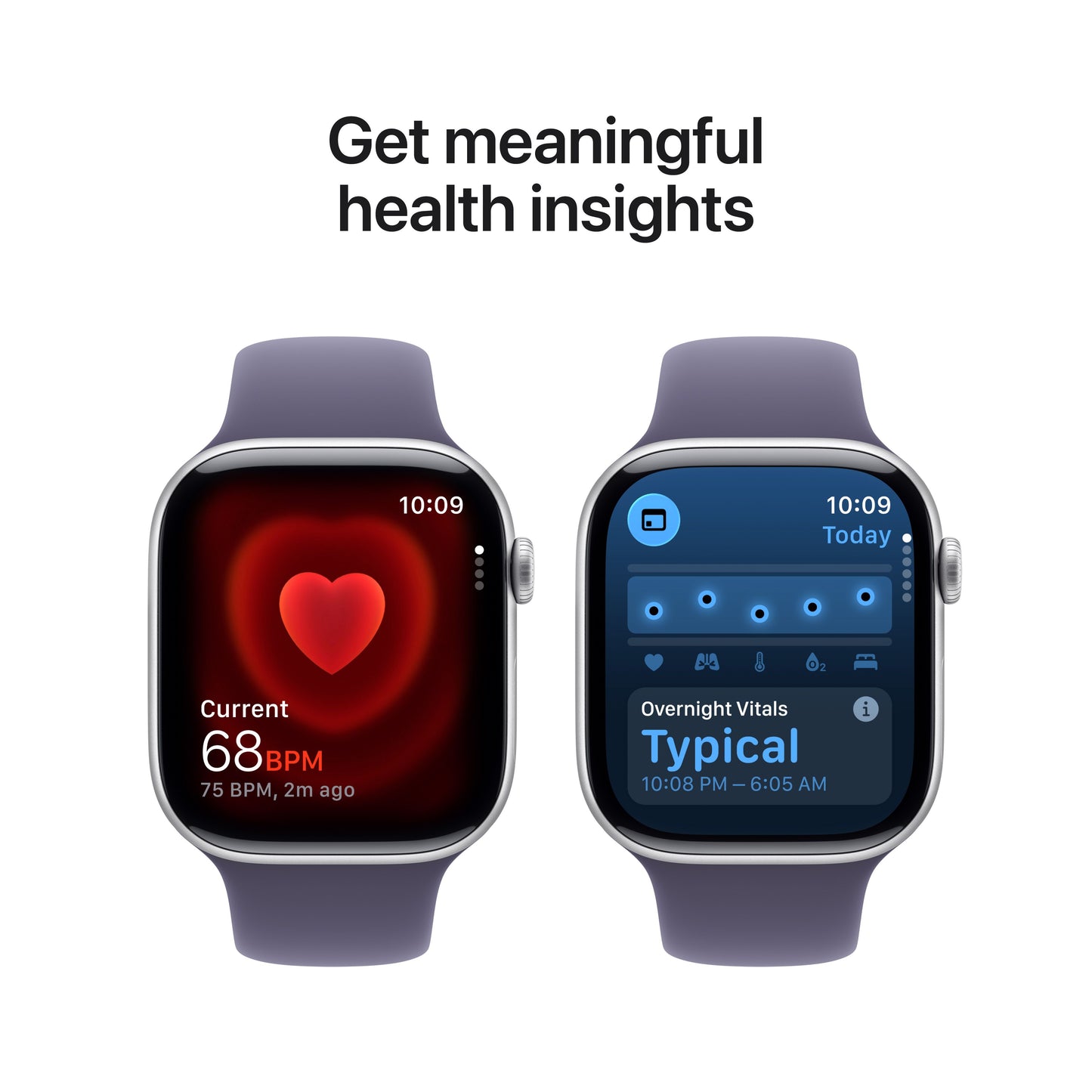 Apple Watch Series 11 GPS + Cellular 46mm Silver Aluminium Case with Purple Fog Sport Band - S/M - iSTYLE BG