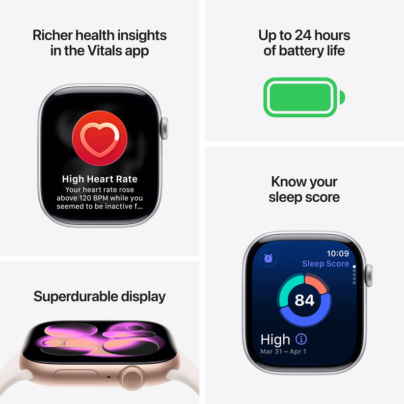 Apple Watch Series 11 GPS + Cellular 46mm Slate Titanium Case with Slate Milanese Loop - M/L - iSTYLE BG