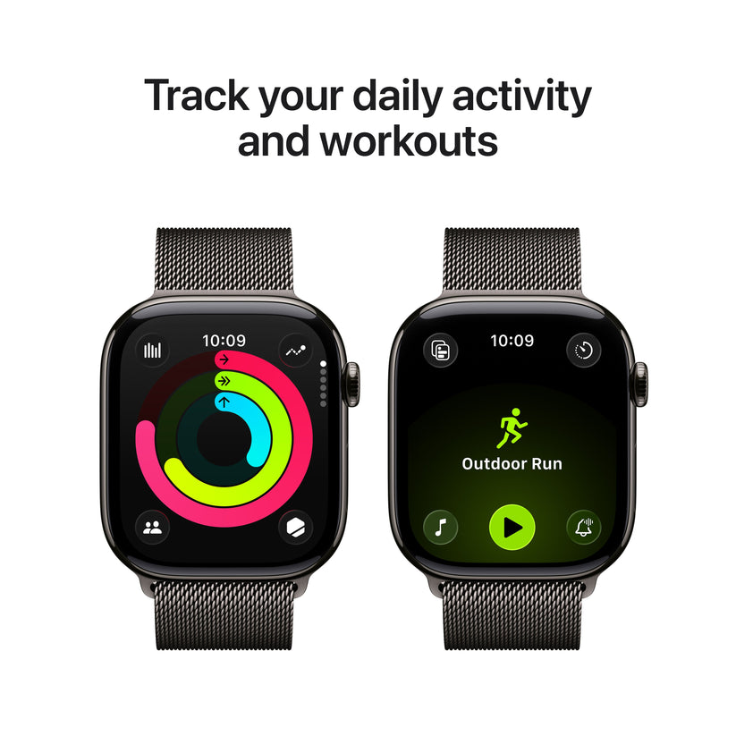 Apple Watch Series 11 GPS + Cellular 46mm Slate Titanium Case with Slate Milanese Loop - M/L - iSTYLE BG