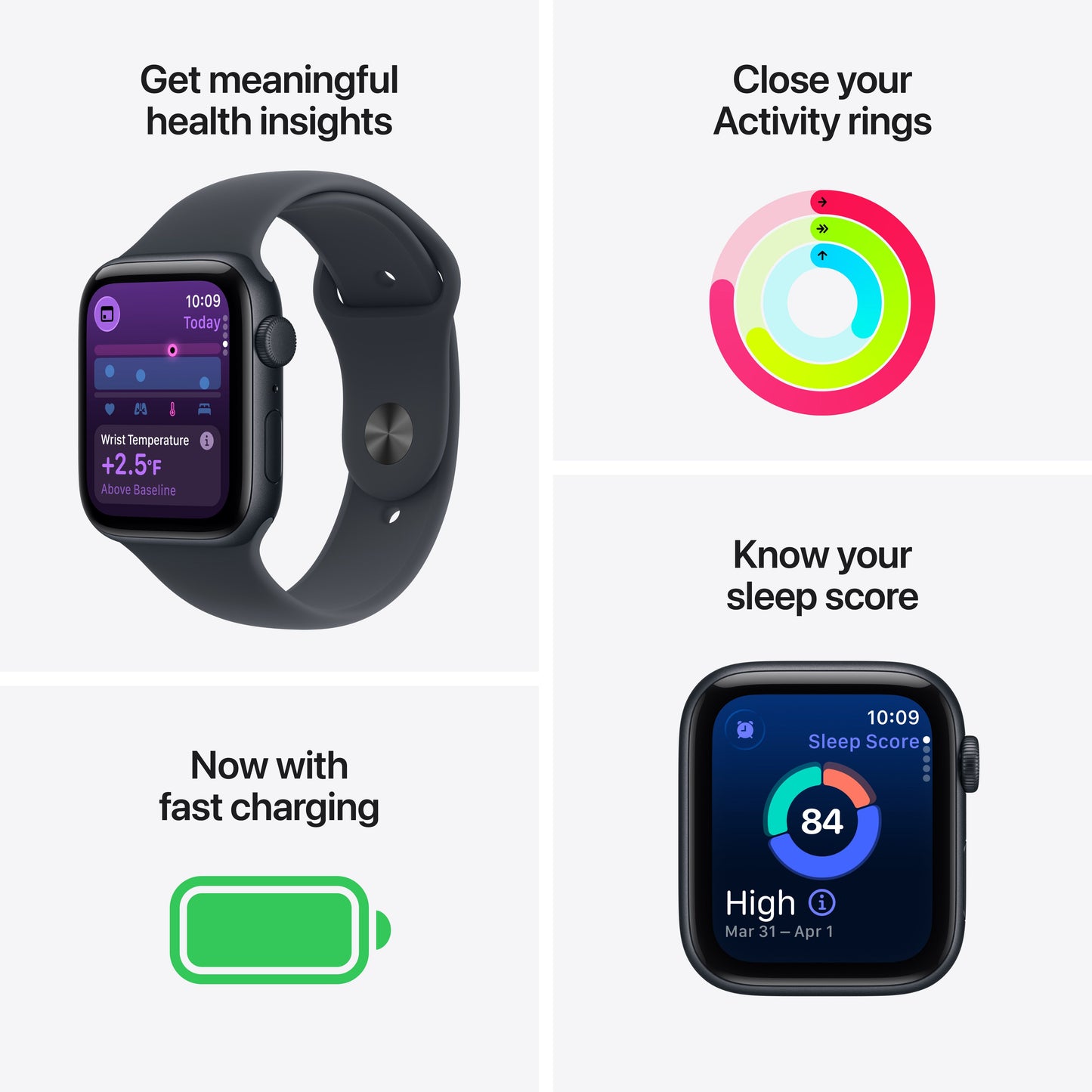 Apple Watch SE 3 GPS 40mm Midnight Aluminium Case with Midnight Sport Band - M/L - iSTYLE BG