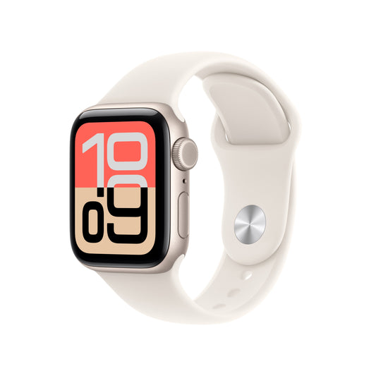 Apple Watch SE 3 GPS + Cellular 40mm Starlight Aluminium Case with Starlight Sport Band - S/M - iSTYLE BG