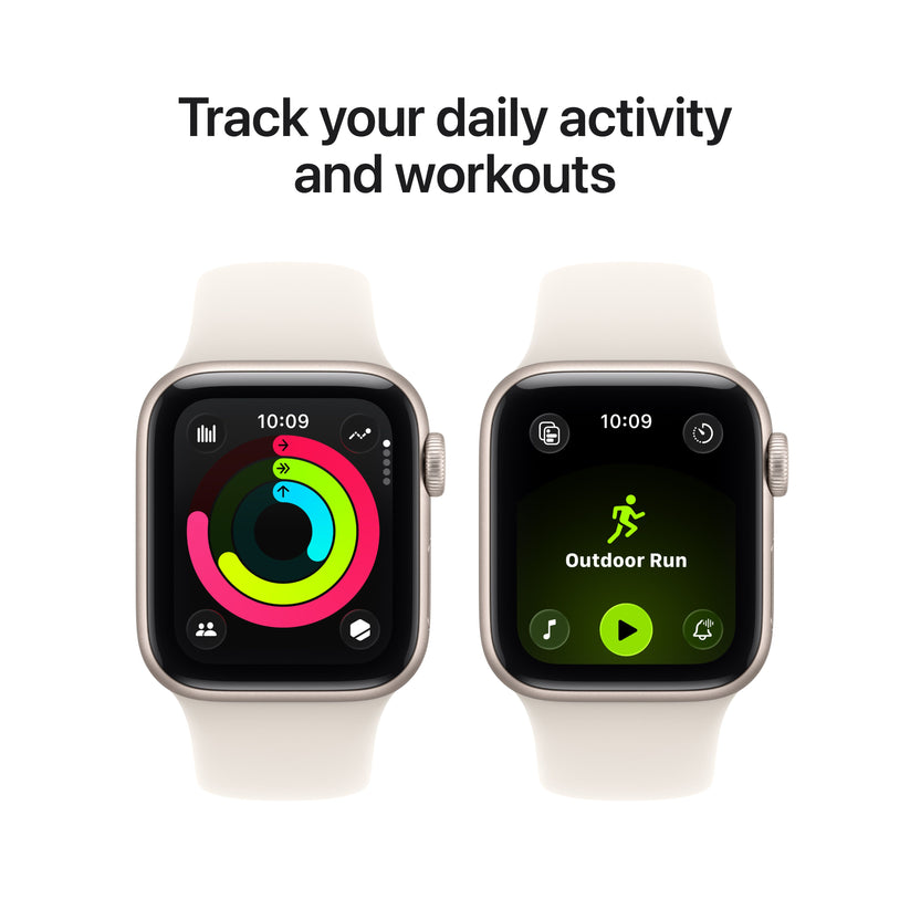 Apple Watch SE 3 GPS + Cellular 40mm Starlight Aluminium Case with Starlight Sport Band - S/M - iSTYLE BG