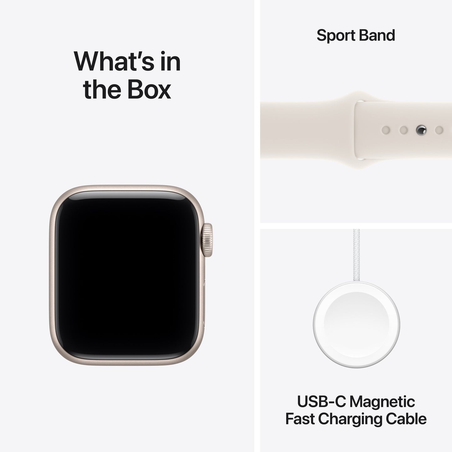Apple Watch SE 3 GPS + Cellular 40mm Starlight Aluminium Case with Starlight Sport Band - S/M - iSTYLE BG