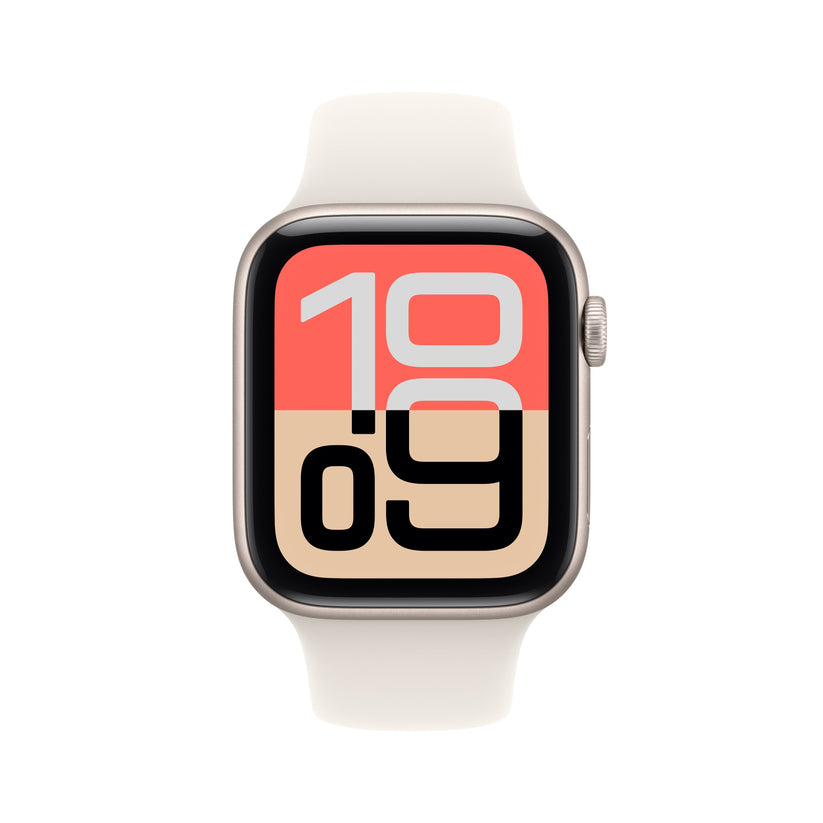 Apple Watch SE 3 GPS 44mm Starlight Aluminium Case with Starlight Sport Band - S/M - iSTYLE BG