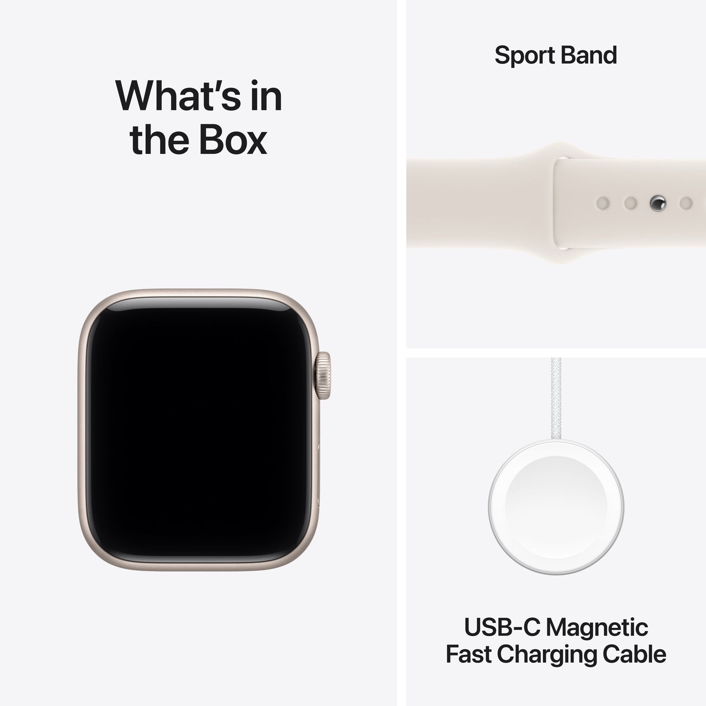 Apple Watch SE 3 GPS + Cellular 44mm Starlight Aluminium Case with Starlight Sport Band - M/L - iSTYLE BG