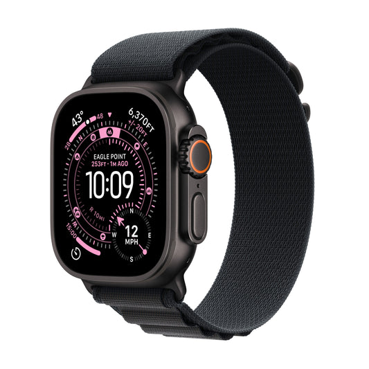 Apple Watch Ultra 3 GPS + Cellular 49mm Black Titanium Case with Black Alpine Loop - Large - iSTYLE BG