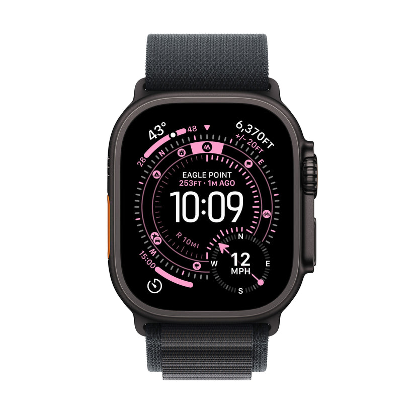 Apple Watch Ultra 3 GPS + Cellular 49mm Black Titanium Case with Black Alpine Loop - Small - iSTYLE BG