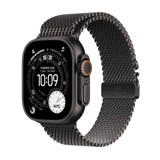 Apple Watch Ultra 3 GPS + Cellular 49mm Black Titanium Case with Black Titanium Milanese Loop - Small - iSTYLE BG