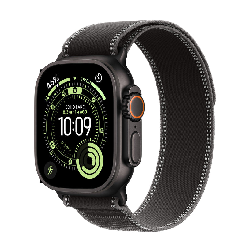 Apple Watch Ultra 3 GPS + Cellular 49mm Black Titanium Case with Black/Charcoal Trail Loop - S/M - iSTYLE BG