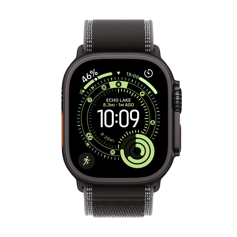 Apple Watch Ultra 3 GPS + Cellular 49mm Black Titanium Case with Black/Charcoal Trail Loop - S/M - iSTYLE BG