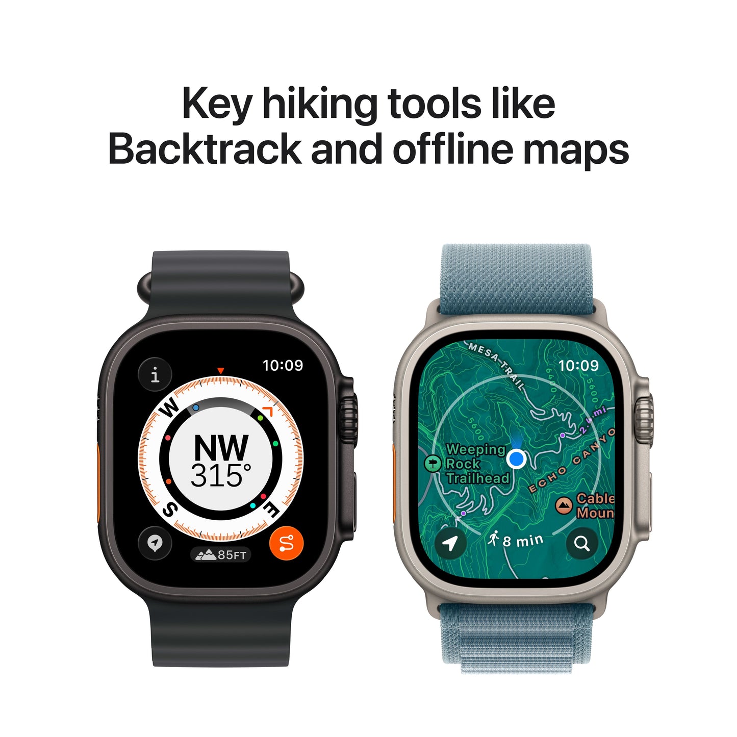 Apple Watch Ultra 3 GPS + Cellular 49mm Black Titanium Case with Black/Charcoal Trail Loop - S/M - iSTYLE BG