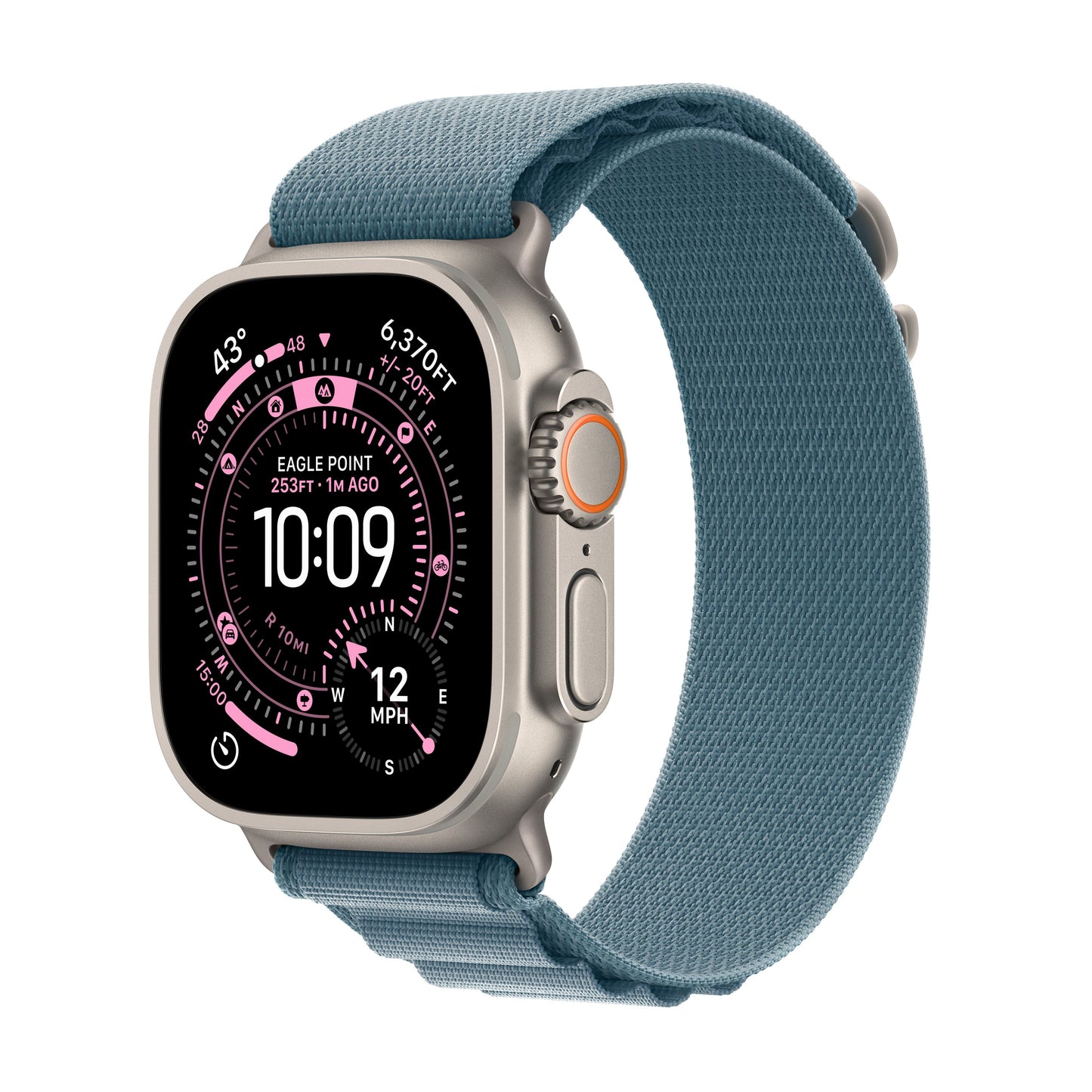 Apple Watch Ultra 3 GPS + Cellular 49mm Natural Titanium Case with Light Blue Alpine Loop - Medium - iSTYLE BG