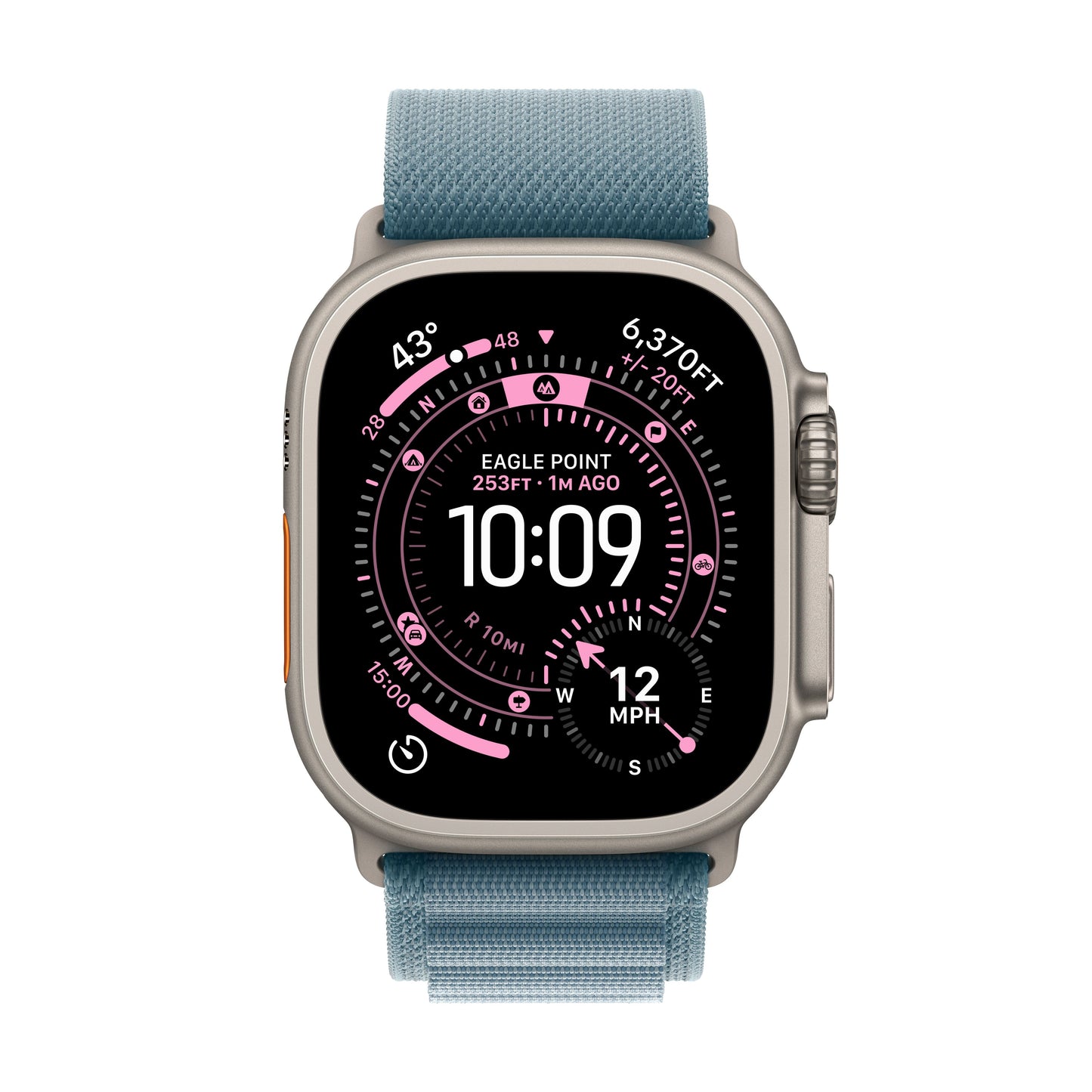 Apple Watch Ultra 3 GPS + Cellular 49mm Natural Titanium Case with Light Blue Alpine Loop - Medium - iSTYLE BG