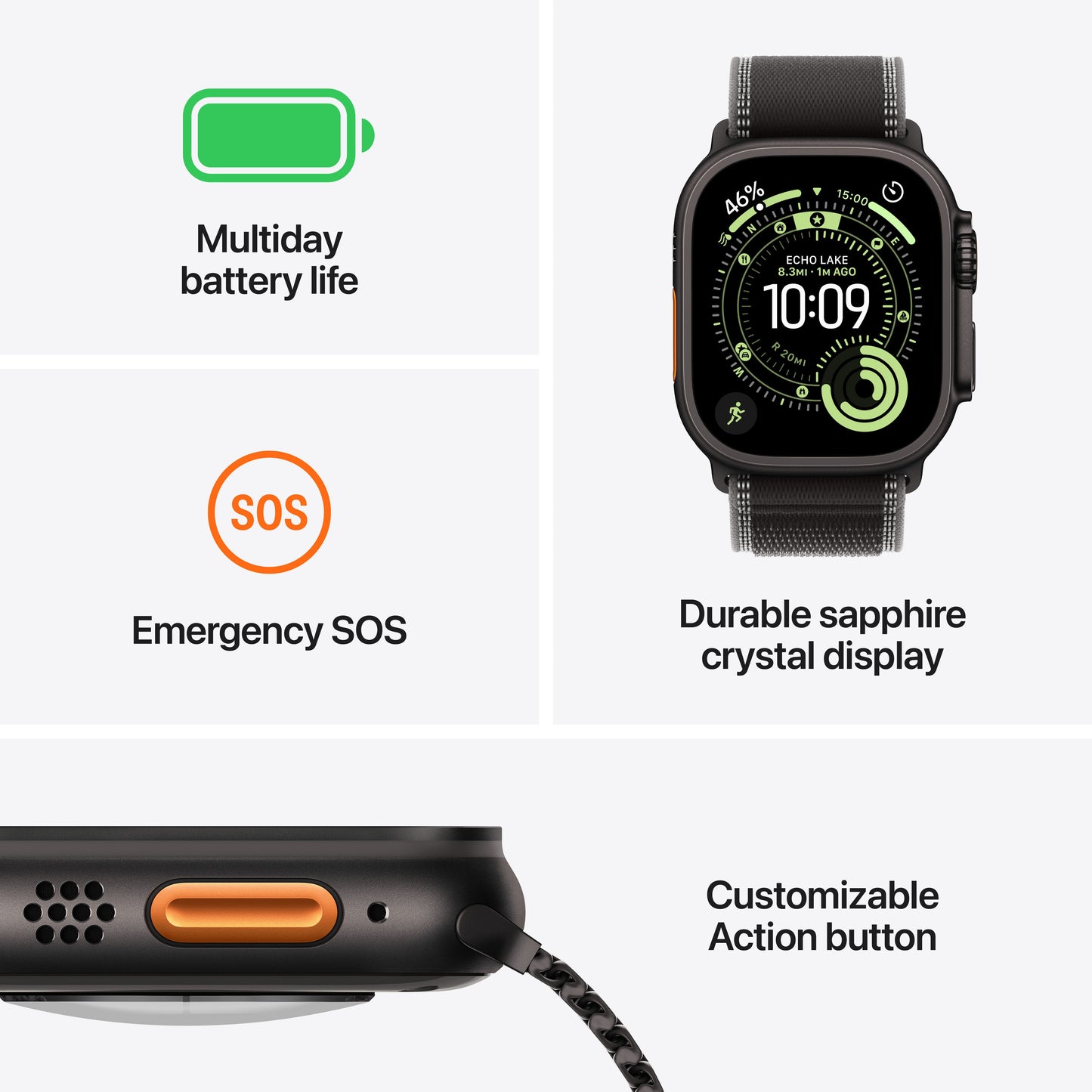 Apple Watch Ultra 3 GPS + Cellular 49mm Natural Titanium Case with Light Blue Alpine Loop - Medium - iSTYLE BG