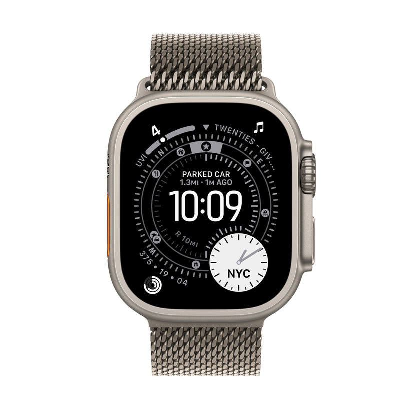 Apple Watch Ultra 3 GPS + Cellular 49mm Natural Titanium Case with Natural Titanium Milanese Loop - Small - iSTYLE BG