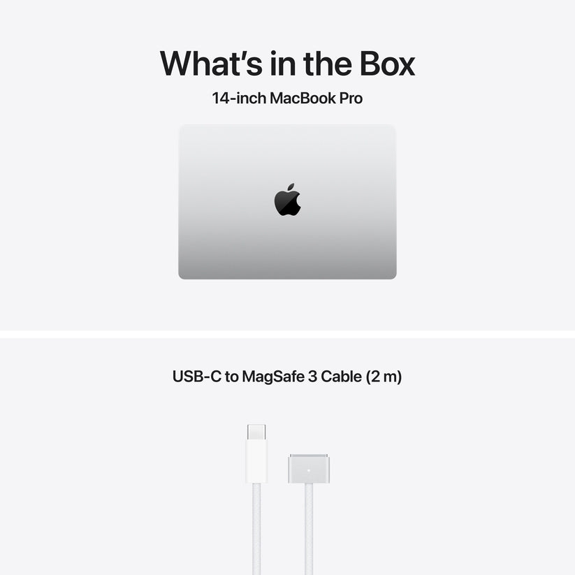 14-инчов MacBook Pro: Apple M5 чип с 10-ядрен CPU и 10-ядренe GPU, 2TB SSD, 32GB RAM, Стандартен дисплей, US English - Silver CTO