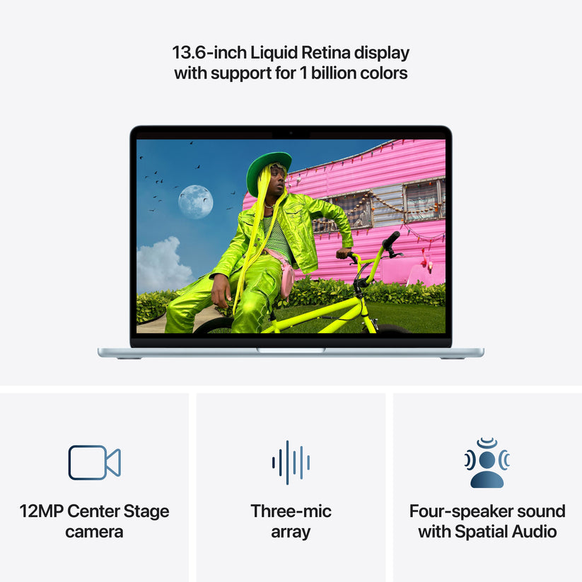 13-inch MacBook Air: Apple M5 chip with 10-core CPU and 10-core GPU, 1TB SSD - Sky Blue - iSTYLE.bg