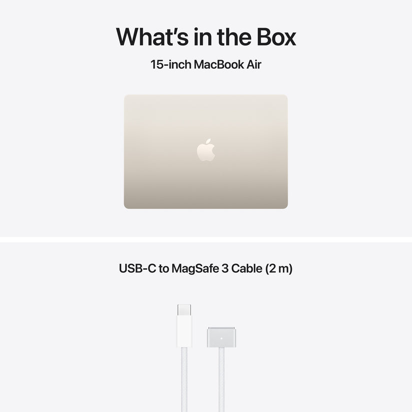 15-inch MacBook Air: Apple M5 chip with 10-core CPU and 10-core GPU, 1TB SSD - Starlight - iSTYLE.bg