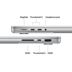 14-inch MacBook Pro: Apple M5 Pro chip with 15-core CPU and 16-core GPU, 2TB SSD - Silver - iSTYLE.bg