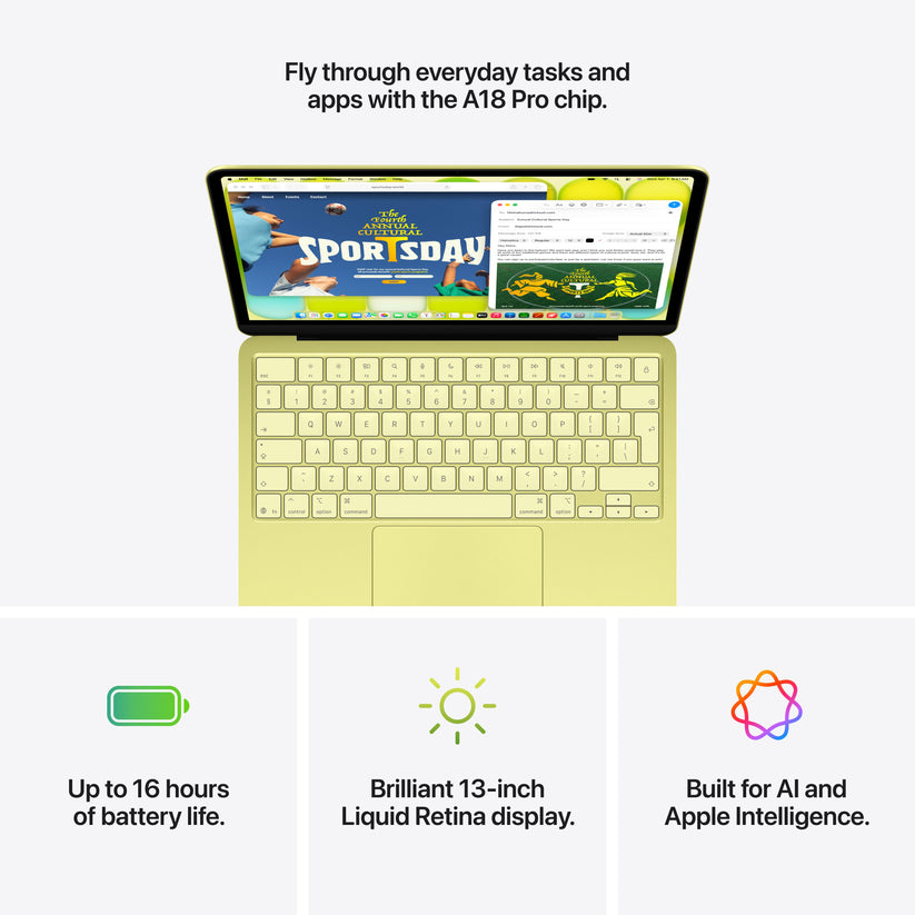 13-inch MacBook Neo: Apple A18 Pro chip with 6‑core CPU and 5‑core GPU, Magic Keyboard, 256GB SSD - Blush - iSTYLE.bg