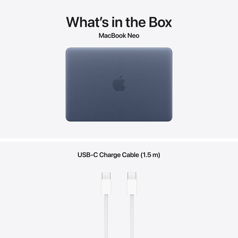 13-inch MacBook Neo: Apple A18 Pro chip with 6‑core CPU and 5‑core GPU, Magic Keyboard with Touch ID, 512GB SSD - Indigo - iSTYLE.bg