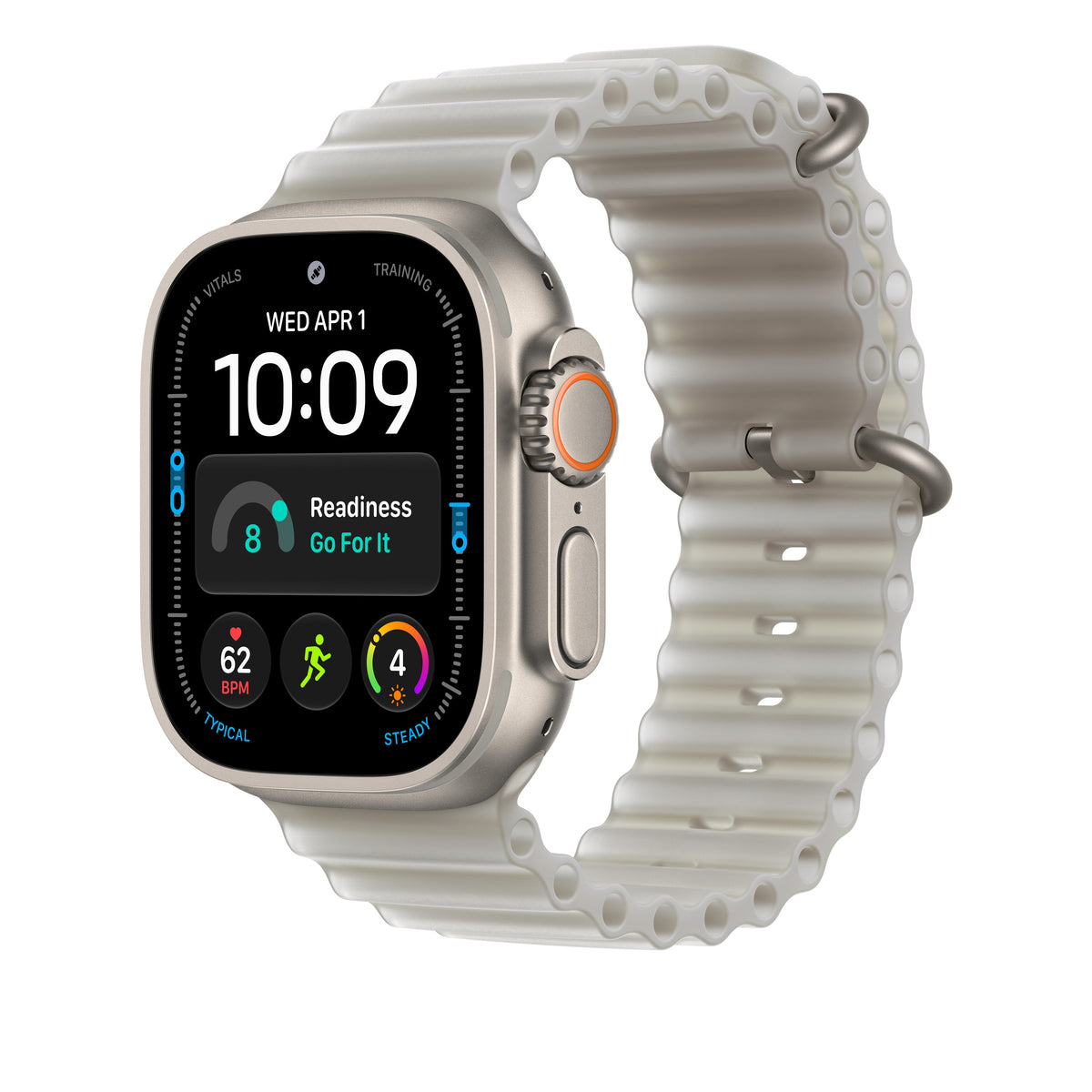 49mm Translucent Grey Ocean Band Extension - Natural Titanium Finish - iSTYLE.bg