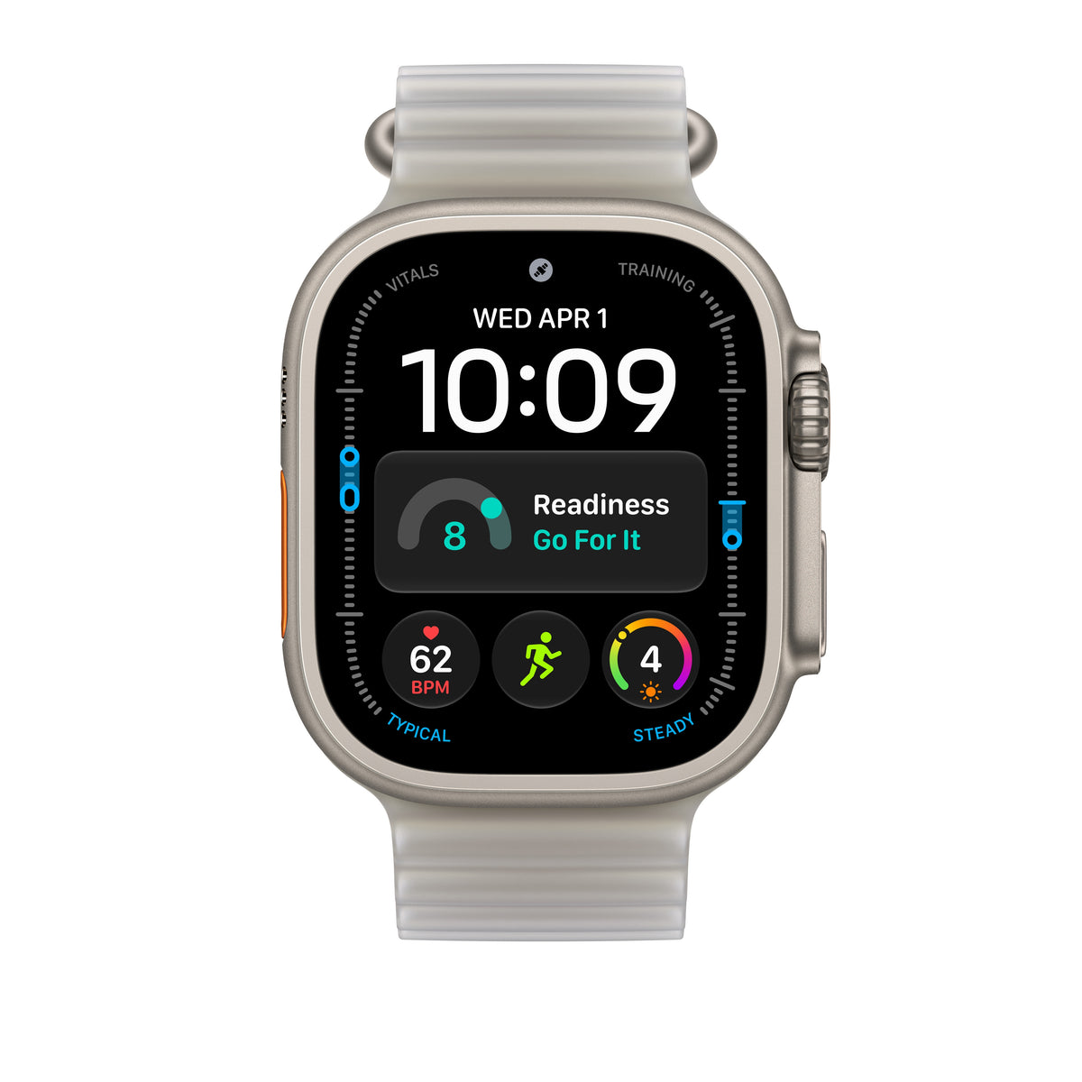 49mm Translucent Grey Ocean Band Extension - Natural Titanium Finish - iSTYLE.bg