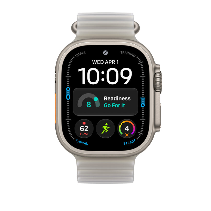 49mm Translucent Grey Ocean Band Extension - Natural Titanium Finish - iSTYLE.bg