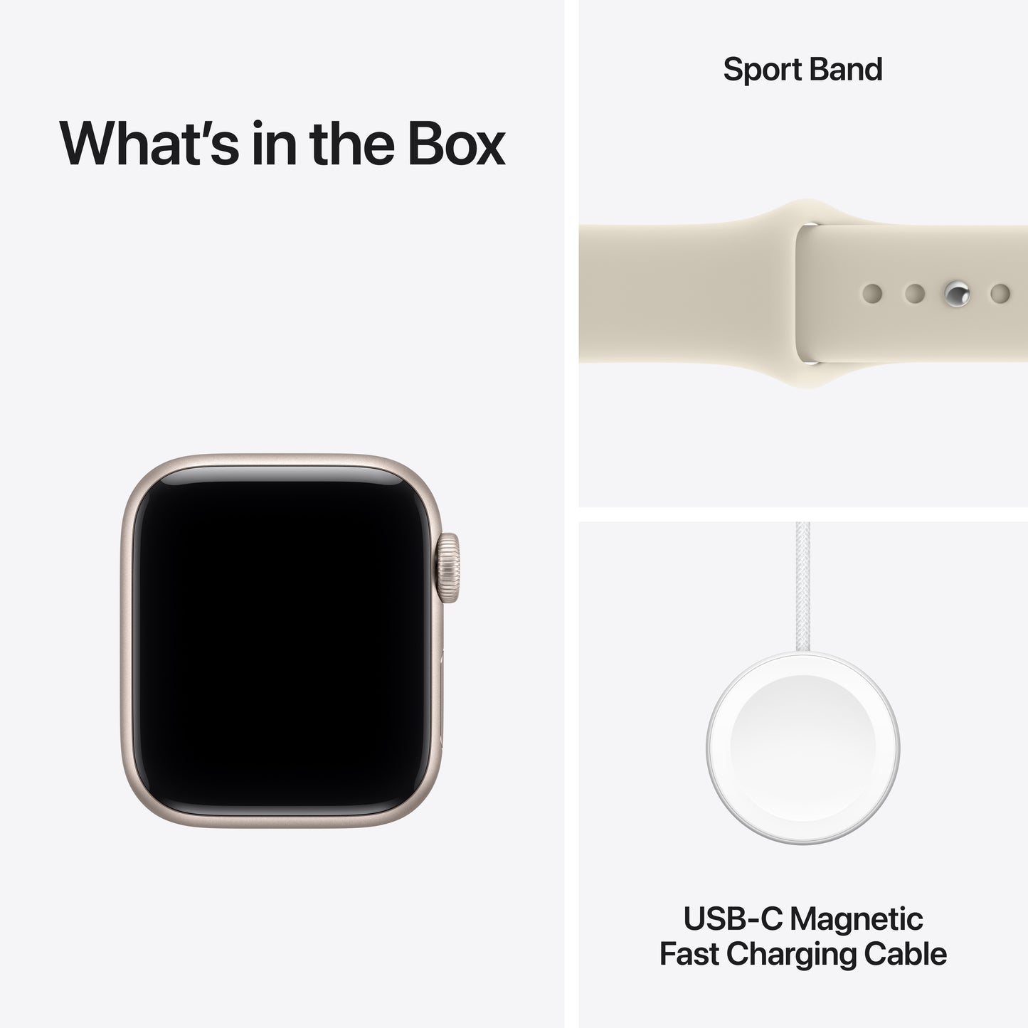 Apple Watch SE 3 GPS 40mm Starlight Aluminium Case with Sand Sport Band - S/M - iSTYLE.bg