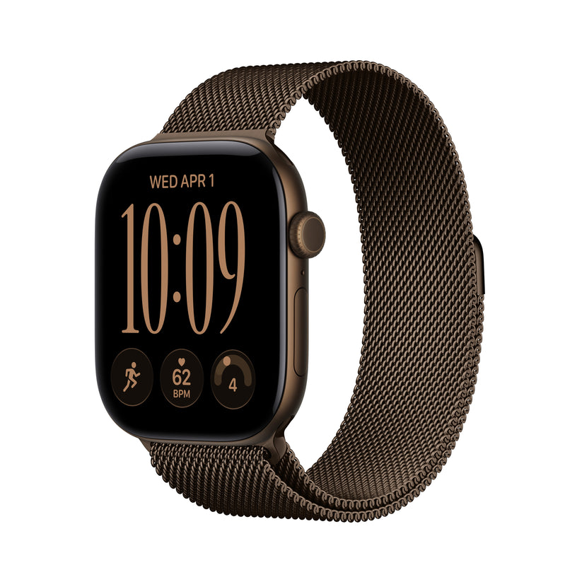 Apple Watch Series 12 GPS + Cellular 46mm Dark Bronze Aluminium Case with Dark Bronze Milanese Loop - S/M - iSTYLE.bg