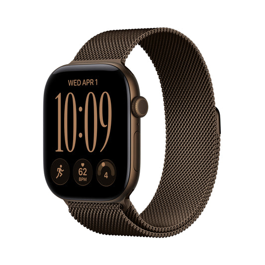 Apple Watch Series 12 GPS + Cellular 46mm Dark Bronze Aluminium Case with Dark Bronze Milanese Loop - S/M - iSTYLE.bg