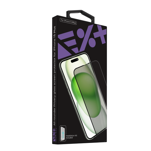 NEXT ONE ALL-ROUNDER PRIVACY GLASS SCREEN PROTECTOR FOR IPHONE 15 PLUS - iSTYLE BG